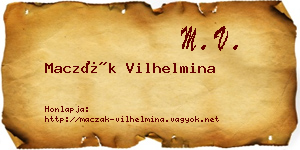 Maczák Vilhelmina névjegykártya